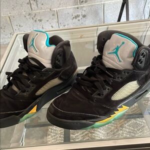 Jordan Athletic Shoes Black and Teal